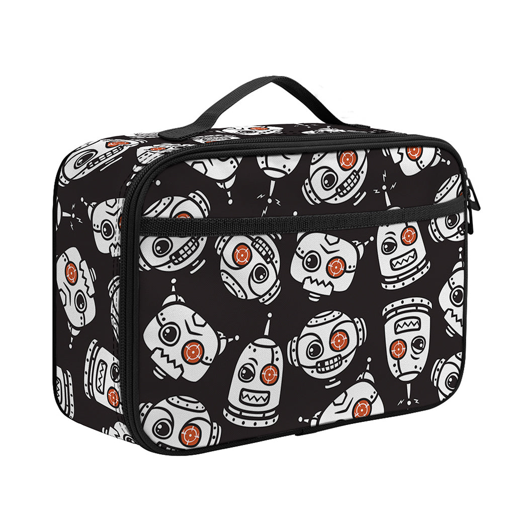 Angry Robot Pattern Print Portable Lunch Bag