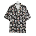 Angry Robot Pattern Print Rayon Hawaiian Shirt