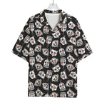 Angry Robot Pattern Print Rayon Hawaiian Shirt