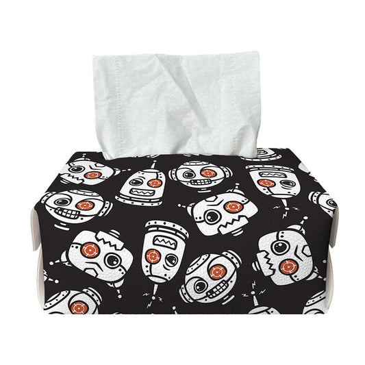 Angry Robot Pattern Print Rectangle Tissue Box Cover