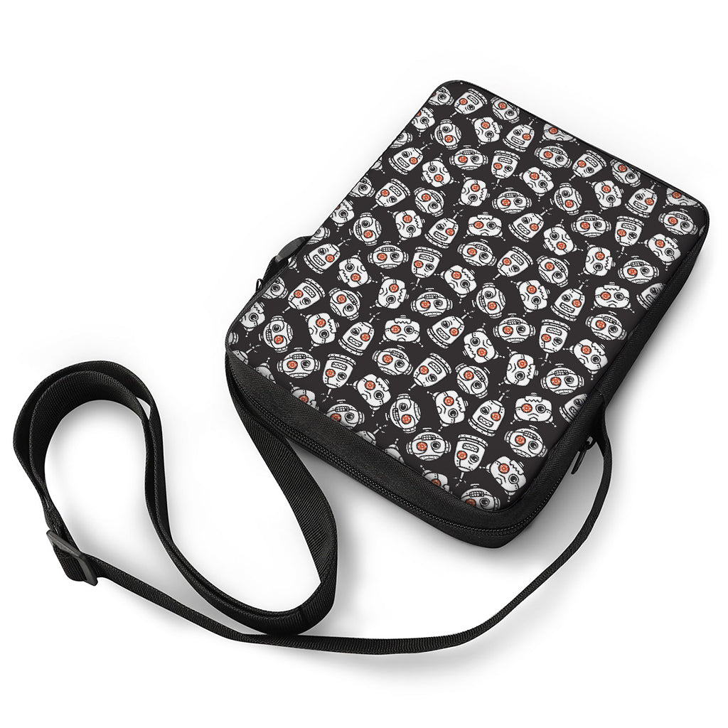 Angry Robot Pattern Print Rectangular Crossbody Bag
