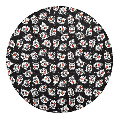 Angry Robot Pattern Print Round Blanket