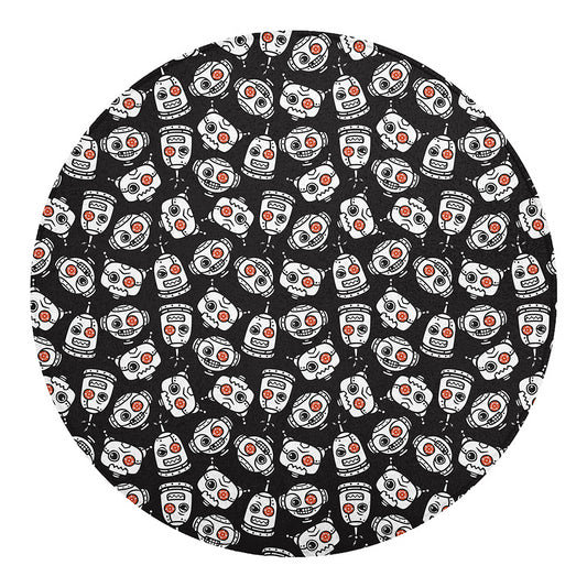 Angry Robot Pattern Print Round Blanket
