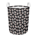 Angry Robot Pattern Print Round Laundry Basket