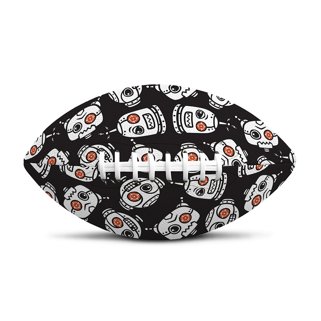Angry Robot Pattern Print Rugby Ball