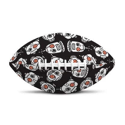 Angry Robot Pattern Print Rugby Ball