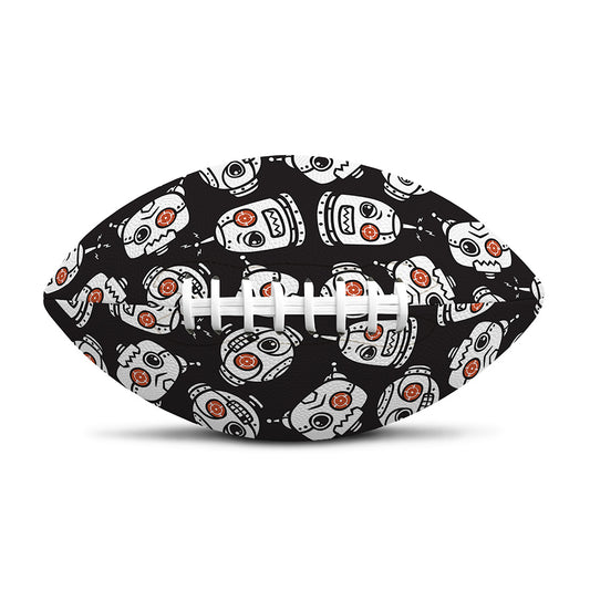 Angry Robot Pattern Print Rugby Ball