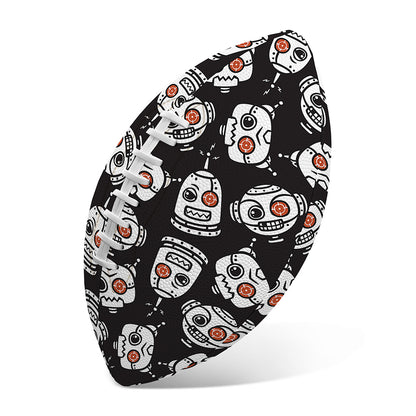 Angry Robot Pattern Print Rugby Ball