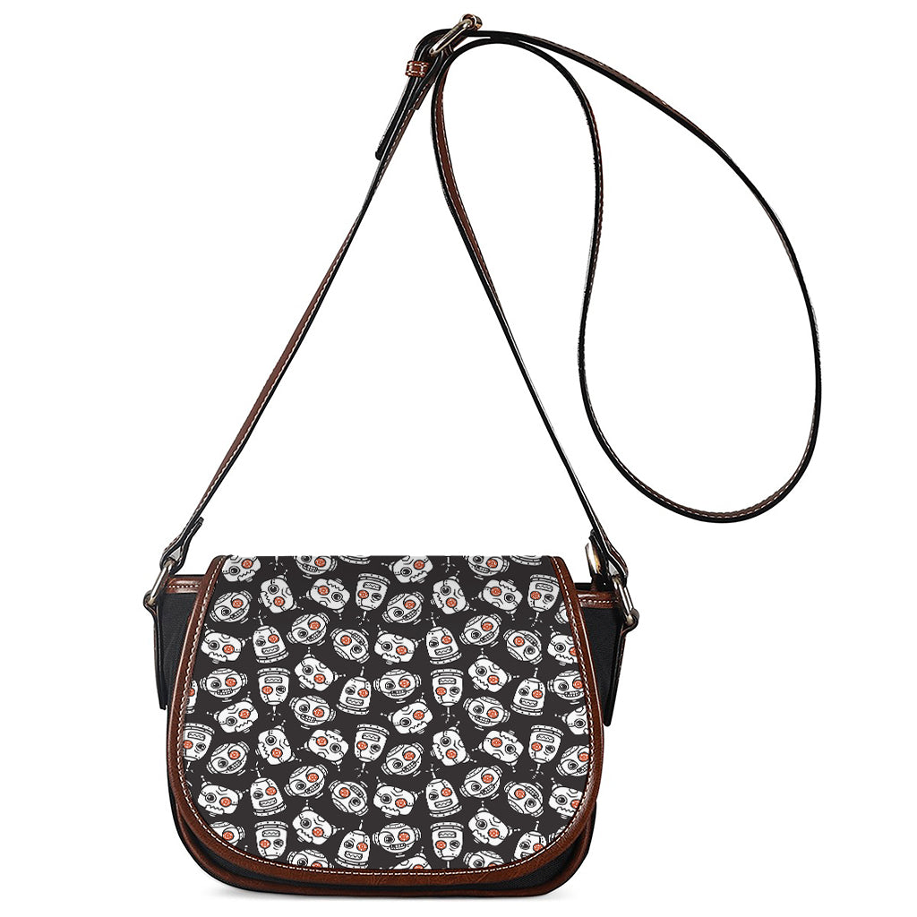 Angry Robot Pattern Print Saddle Bag