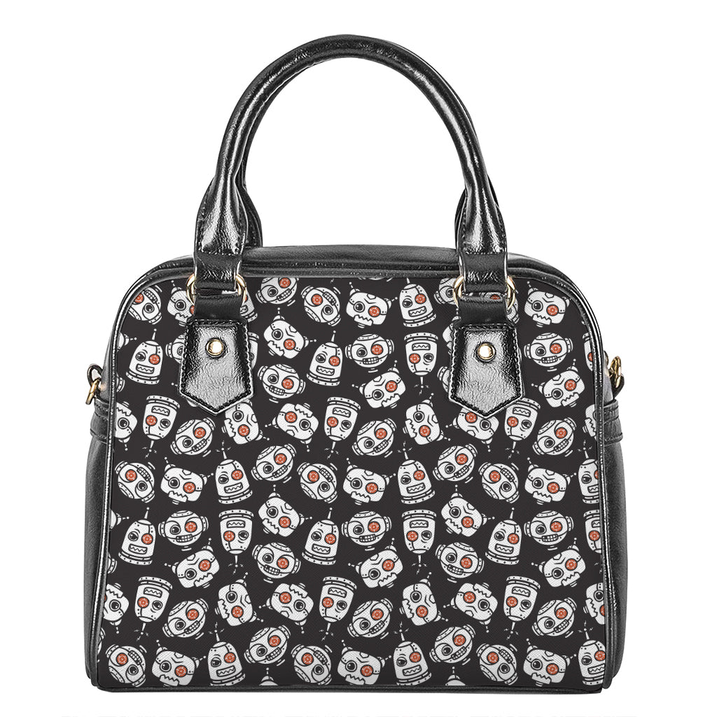 Angry Robot Pattern Print Shoulder Handbag