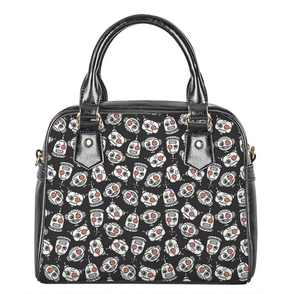 Angry Robot Pattern Print Shoulder Handbag