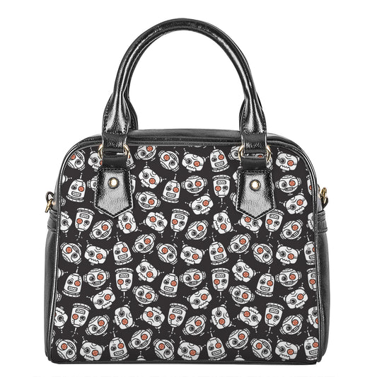 Angry Robot Pattern Print Shoulder Handbag