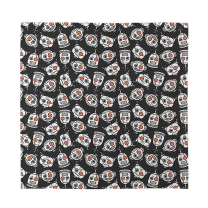 Angry Robot Pattern Print Silk Bandana