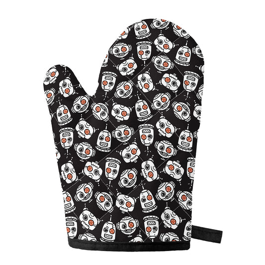 Angry Robot Pattern Print Single Oven Mitt