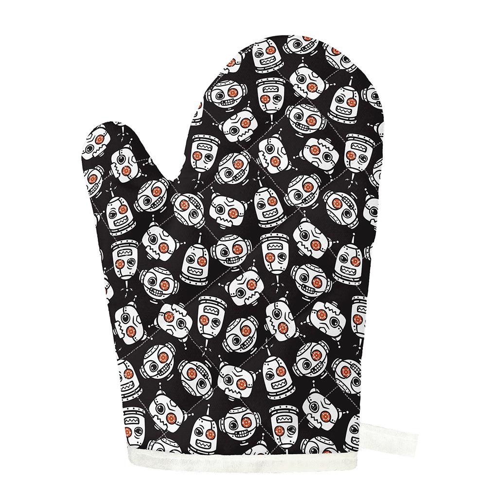 Angry Robot Pattern Print Single Oven Mitt