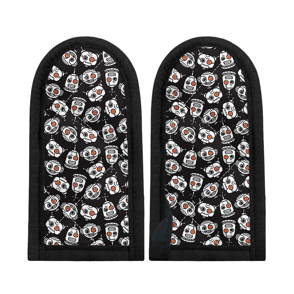 Angry Robot Pattern Print Skillet Handle Cover