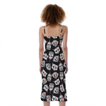 Angry Robot Pattern Print Slim Fit Midi Cami Dress
