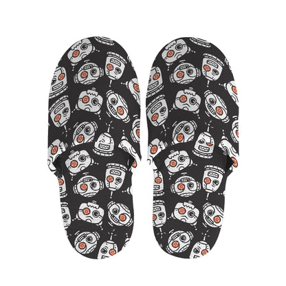 Angry Robot Pattern Print Slippers