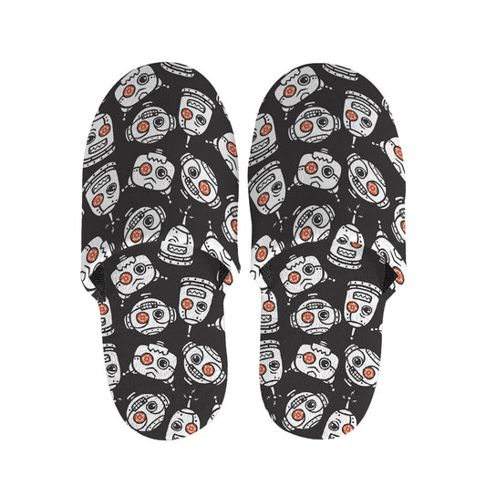 Angry Robot Pattern Print Slippers