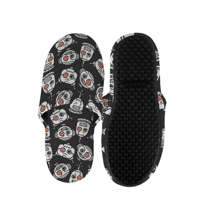 Angry Robot Pattern Print Slippers
