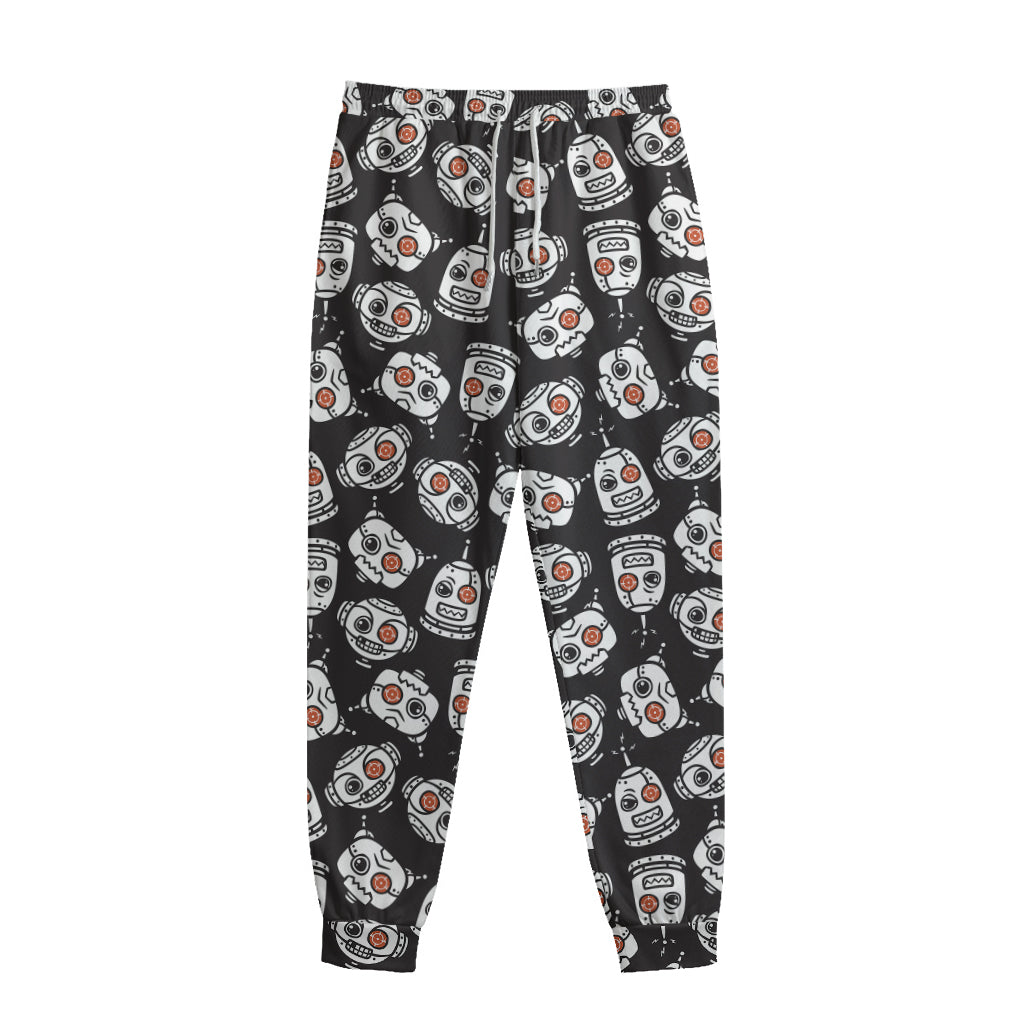 Angry Robot Pattern Print Sweatpants