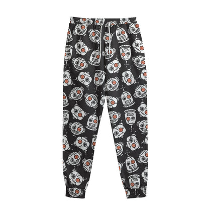 Angry Robot Pattern Print Sweatpants