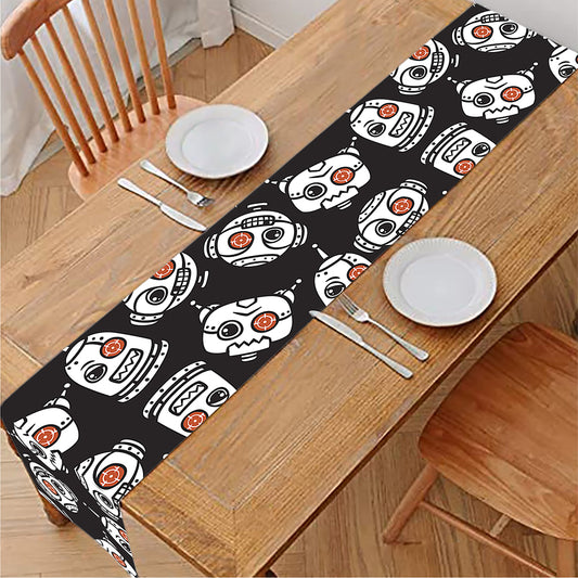 Angry Robot Pattern Print Table Runner