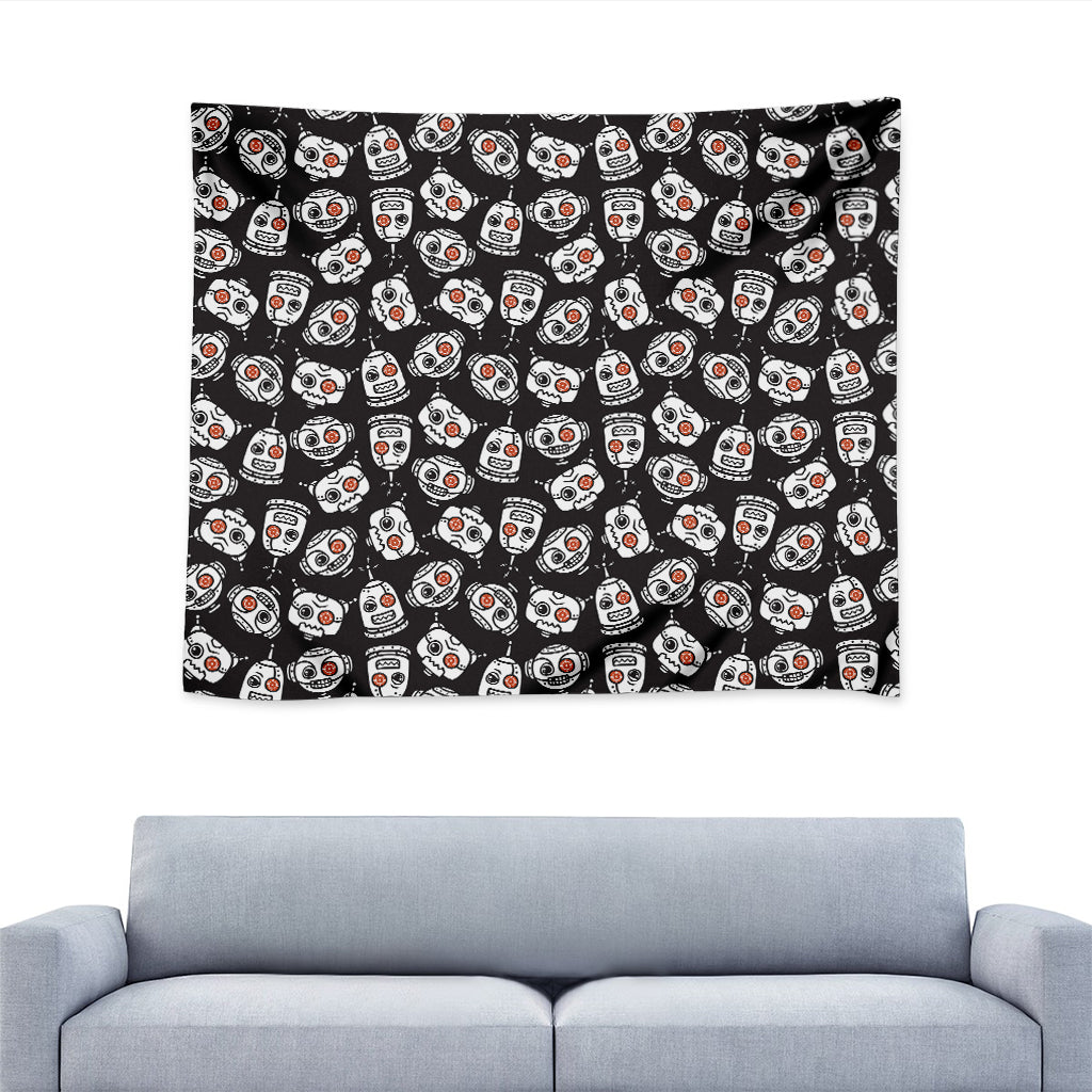 Angry Robot Pattern Print Tapestry