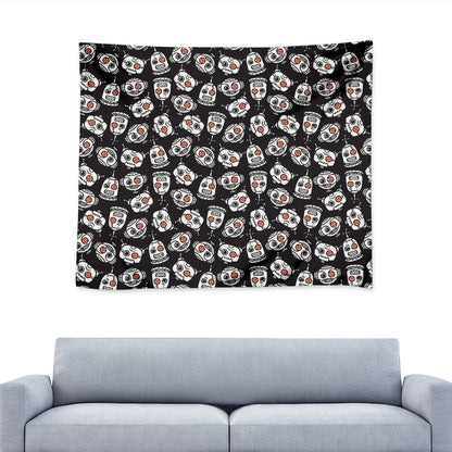 Angry Robot Pattern Print Tapestry
