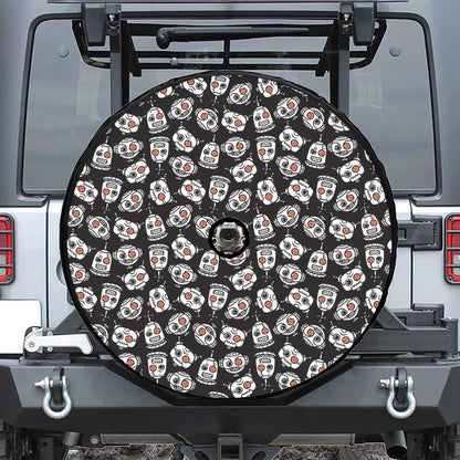 Angry Robot Pattern Print Tire Cover With Camera Hole