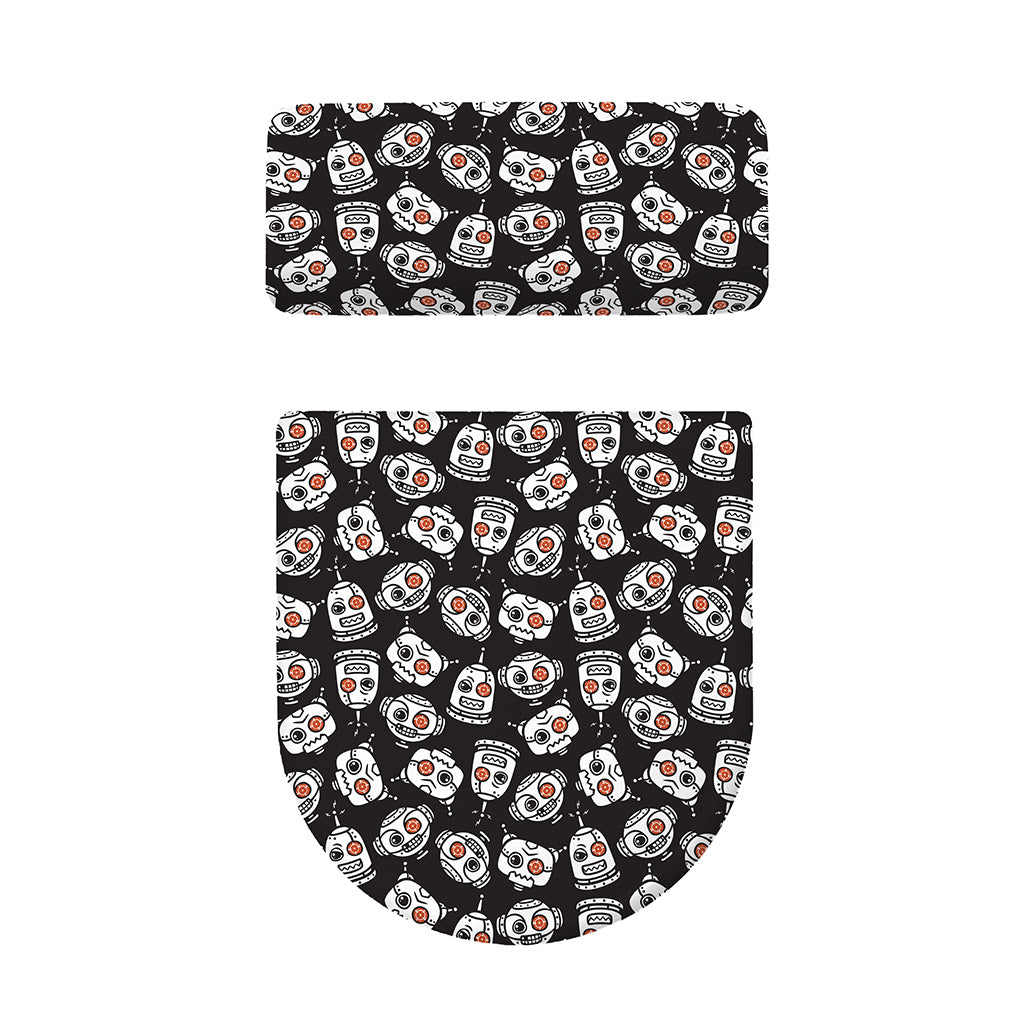 Angry Robot Pattern Print Toilet Lid And Tank Cover Set