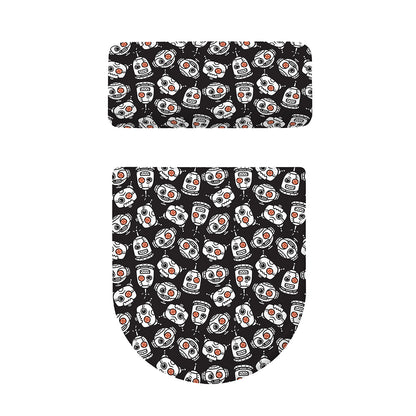 Angry Robot Pattern Print Toilet Lid And Tank Cover Set