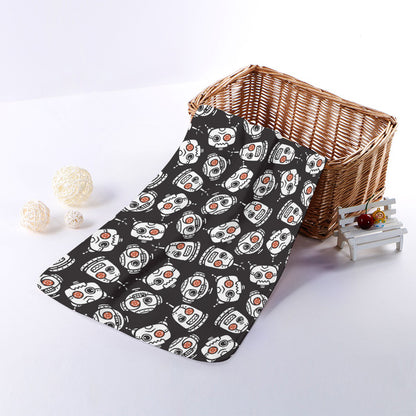 Angry Robot Pattern Print Towel