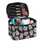 Angry Robot Pattern Print Travel Makeup Bag