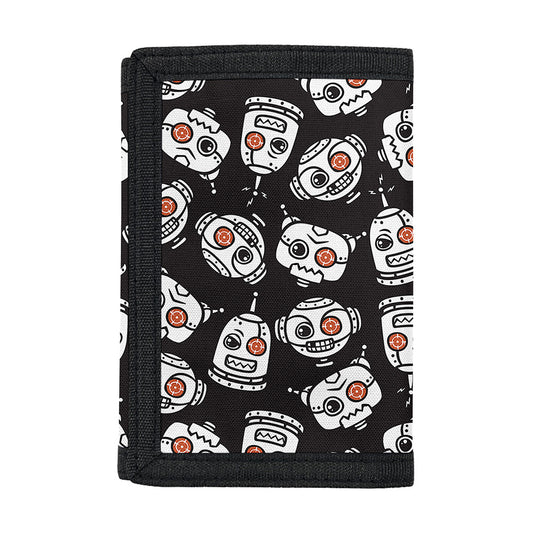 Angry Robot Pattern Print Trifold Wallet