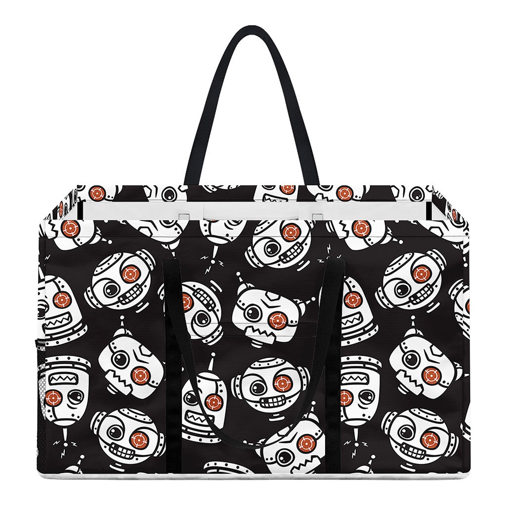 Angry Robot Pattern Print Utility Tote Bag
