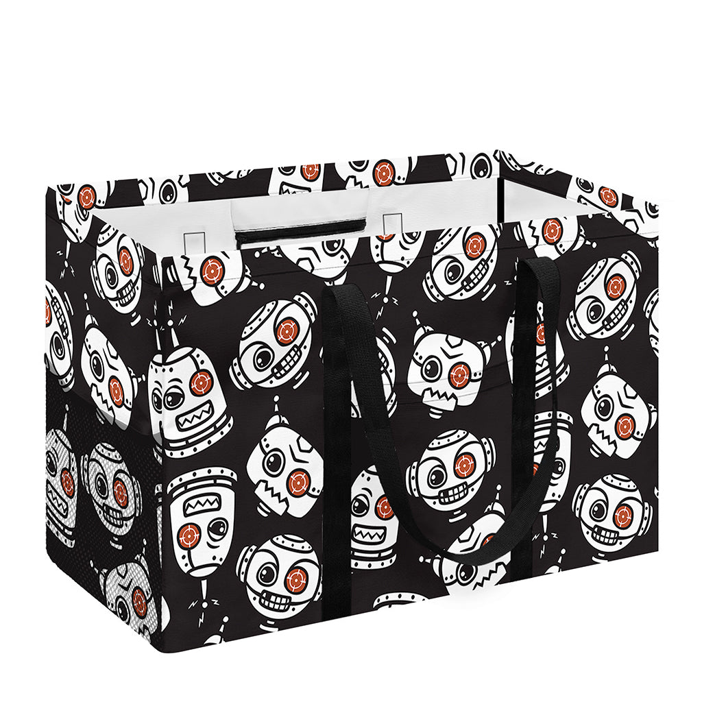 Angry Robot Pattern Print Utility Tote Bag
