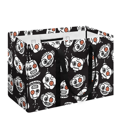 Angry Robot Pattern Print Utility Tote Bag