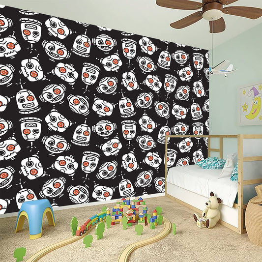 Angry Robot Pattern Print Wall Sticker
