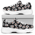 Angry Robot Pattern Print White Chunky Shoes