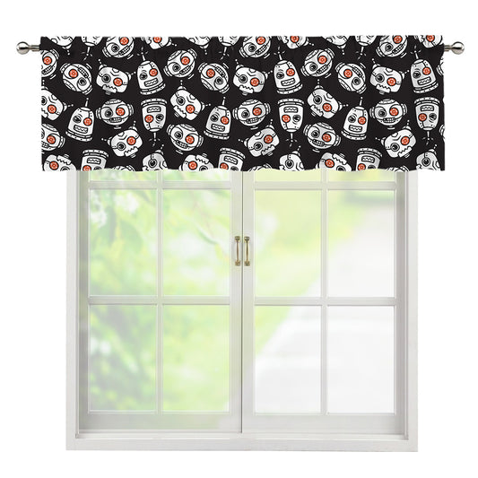 Angry Robot Pattern Print Window Valance