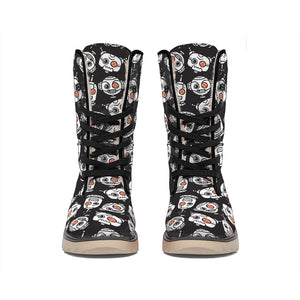 Angry Robot Pattern Print Winter Boots