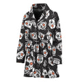 Angry Robot Pattern Print Women's Bathrobe