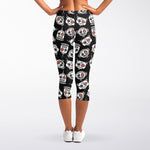 Angry Robot Pattern Print Women's Capri Leggings