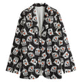Angry Robot Pattern Print Women's Cotton Blazer