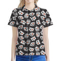 Angry Robot Pattern Print Women's Polo Shirt