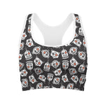 Angry Robot Pattern Print Women's Sports Bra
