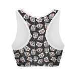 Angry Robot Pattern Print Women's Sports Bra