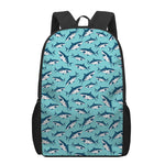 Angry Shark Pattern Print 17 Inch Backpack