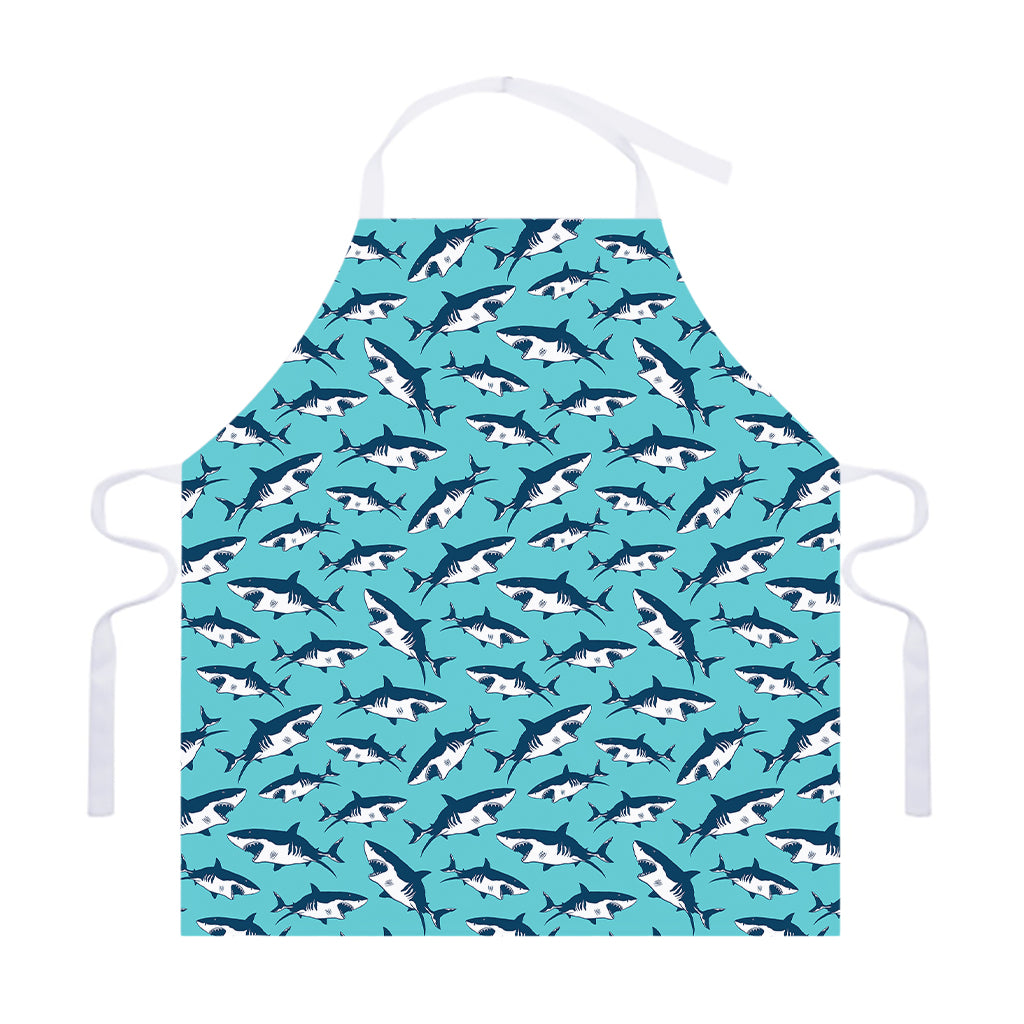 Angry Shark Pattern Print Adjustable Apron